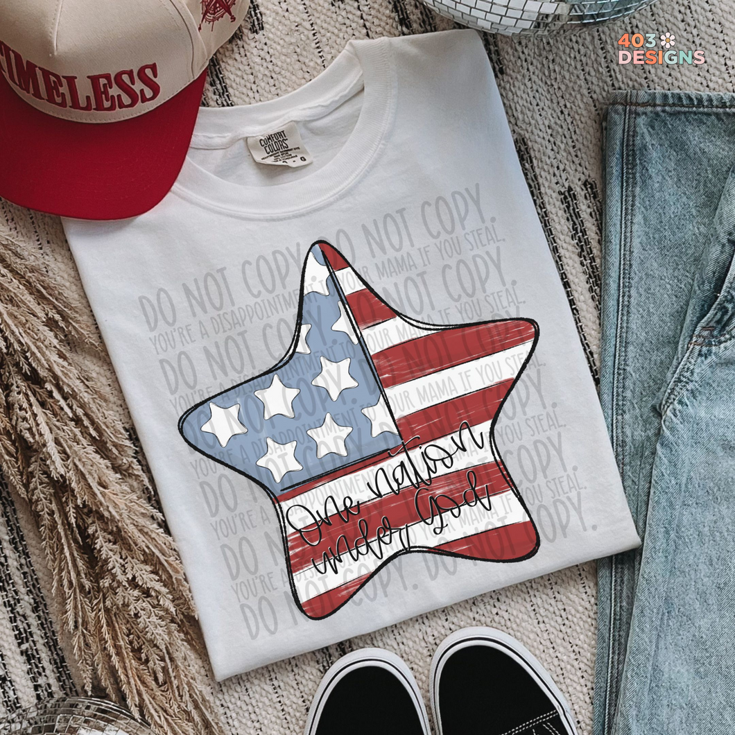 One Nation Under God DTF Transfer