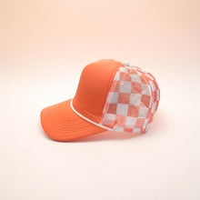 Load image into Gallery viewer, Coral Checkered Blank Foam Hat
