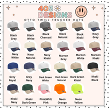 Load image into Gallery viewer, Red White &amp; Brunette Embroidered Trucker Hat
