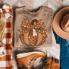 Load image into Gallery viewer, Patchwork Pumpkin Bow DTF Transfer
