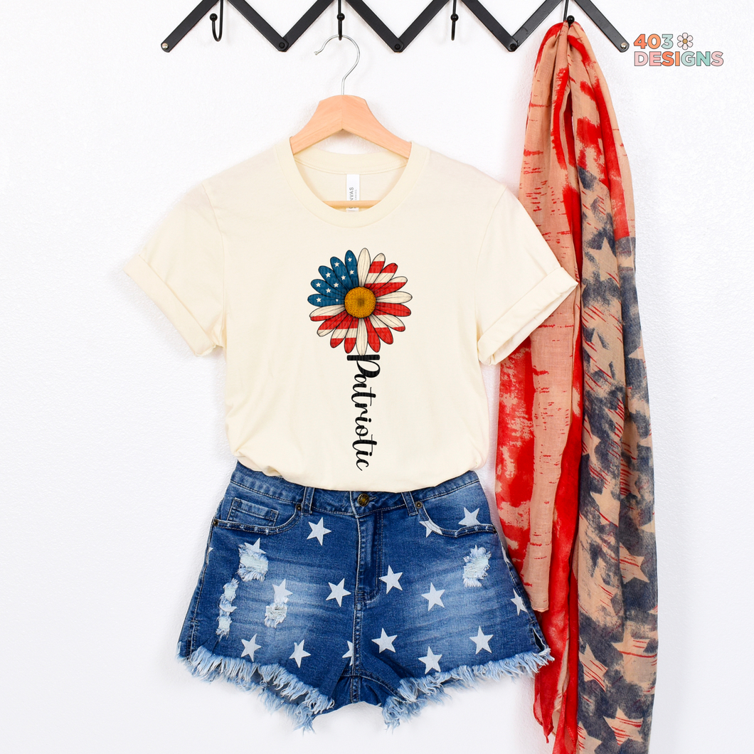 Patriotic Sunflower DTF Transfer