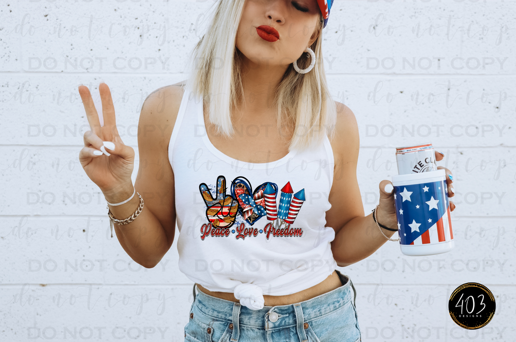 Peace Love Freedom DTF Transfer