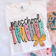 Load image into Gallery viewer, Pencil Bow Teacher DTF Transfer
