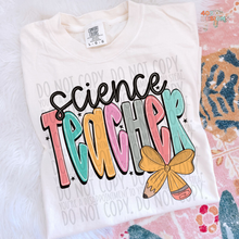 Load image into Gallery viewer, Pencil Bow Teacher DTF Transfer
