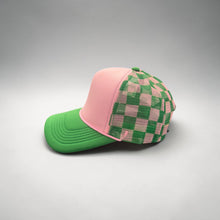 Load image into Gallery viewer, Pink &amp; Green Checkered Blank Foam Hat
