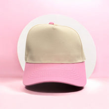 Load image into Gallery viewer, Pink &amp; Tan Twill Hat
