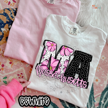 Load image into Gallery viewer, Pink Floral Dots State DTF Transfer
