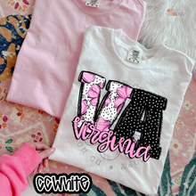 Load image into Gallery viewer, Pink Floral Dots State DTF Transfer
