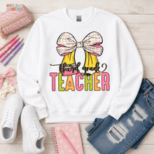 Load image into Gallery viewer, Plaid Bow Grades Teacher DTF Transfer
