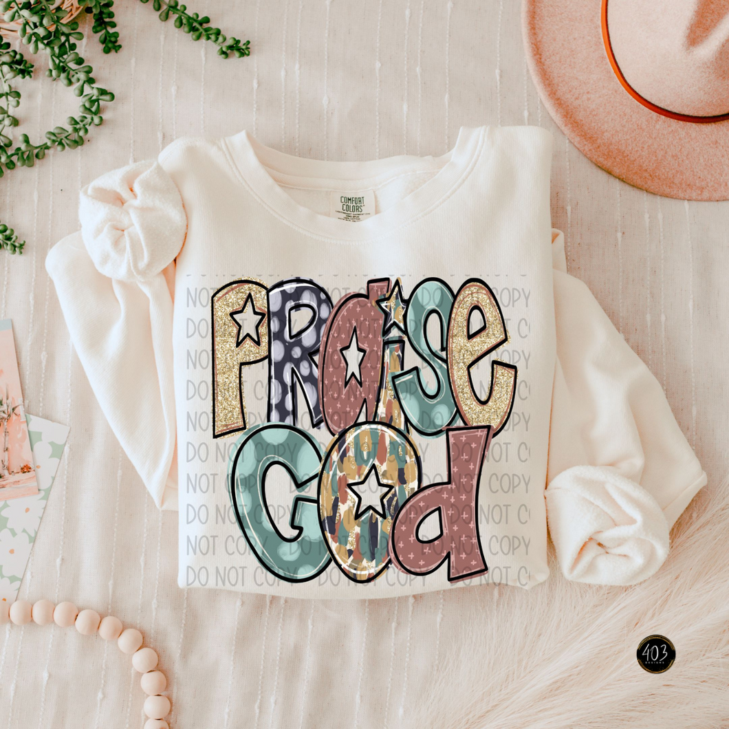 Praise God Fall Doodle DTF Transfer