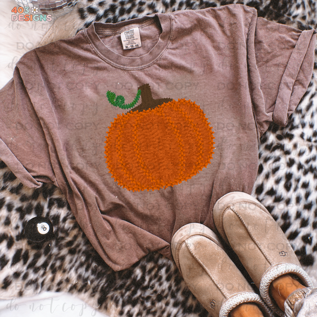 Pumpkin Faux Crochet DTF Transfer