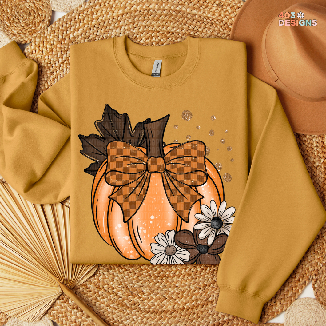 Pumpkin Floral DTF Transfer