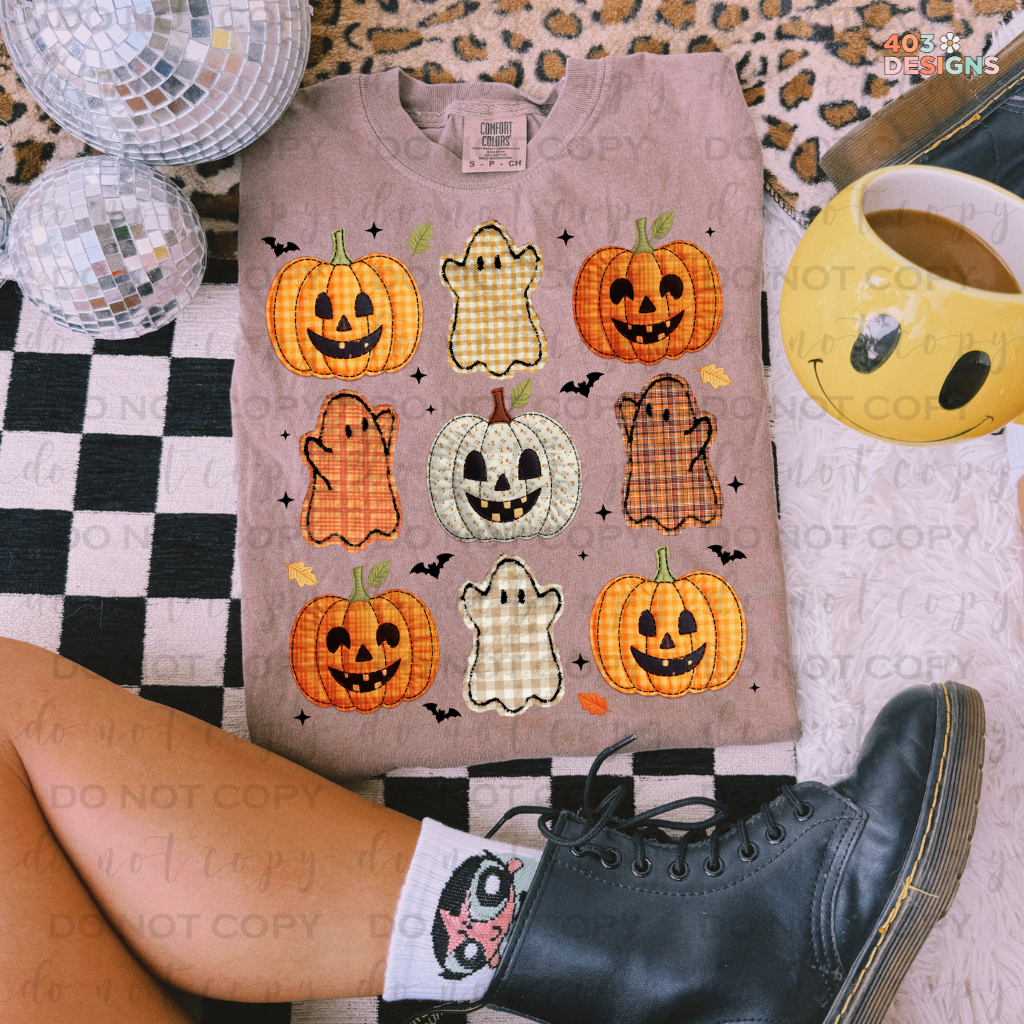 Pumpkins & Ghosts Collage DTF Transfer