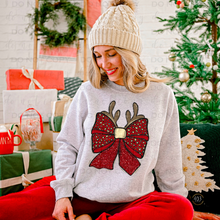 Load image into Gallery viewer, Reindeer Christmas Bow DTF Transfer
