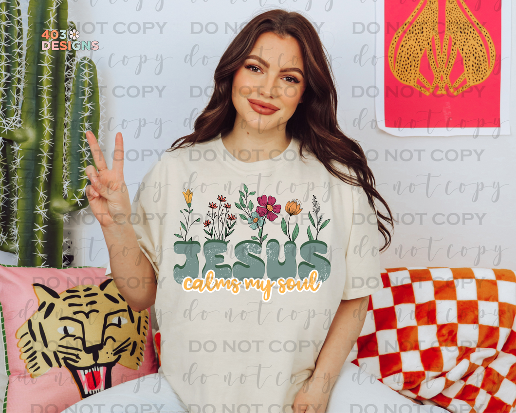 Retro Jesus Floral DTF Transfer