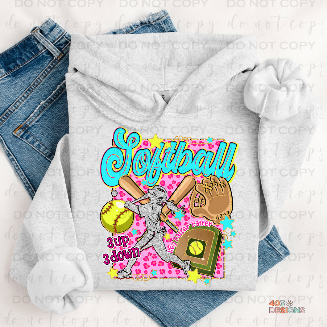 Retro Softball DTF Transfer