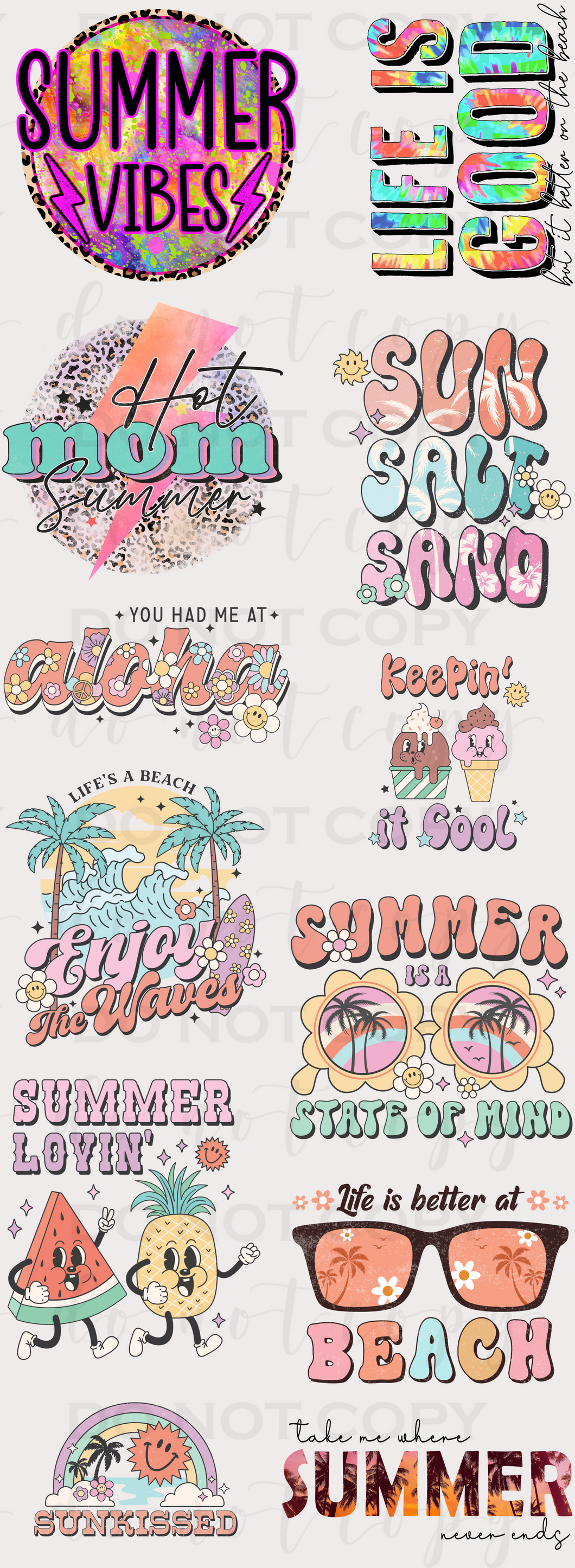 Retro Summer Pre-Made Gang Sheet