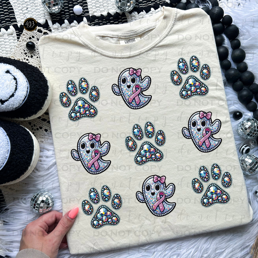 Rhinestone Paw Print Collage DTF Transfer
