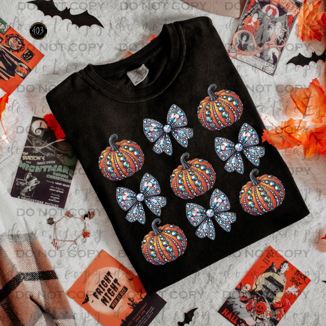 Rhinestone Pumpkin Collage DTF Transfer
