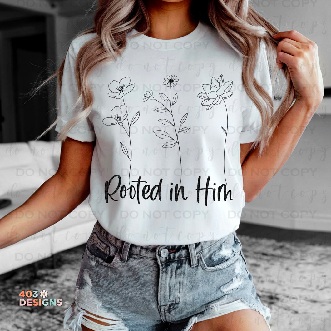 Rooted In Him DTF Transfer