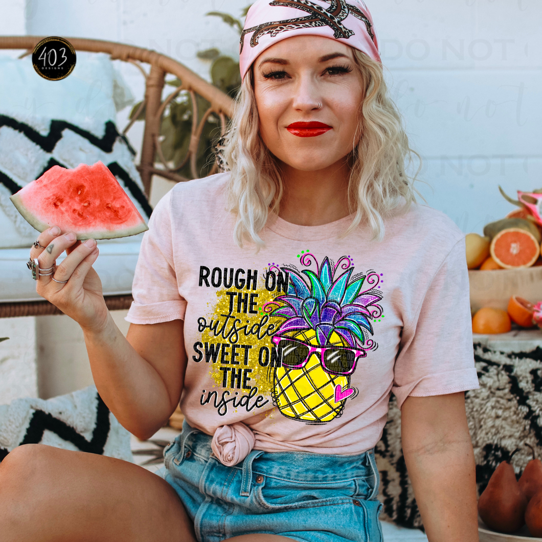 Rough & Sweet Pineapple DTF Transfer