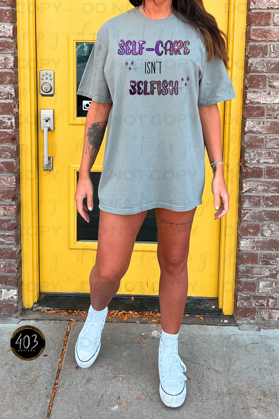 Self Care Isn't Selfish Faux Sequin DTF Transfer