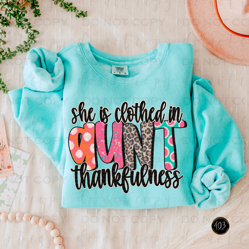 She Is Clothed In Thankfulness DTF Transfer