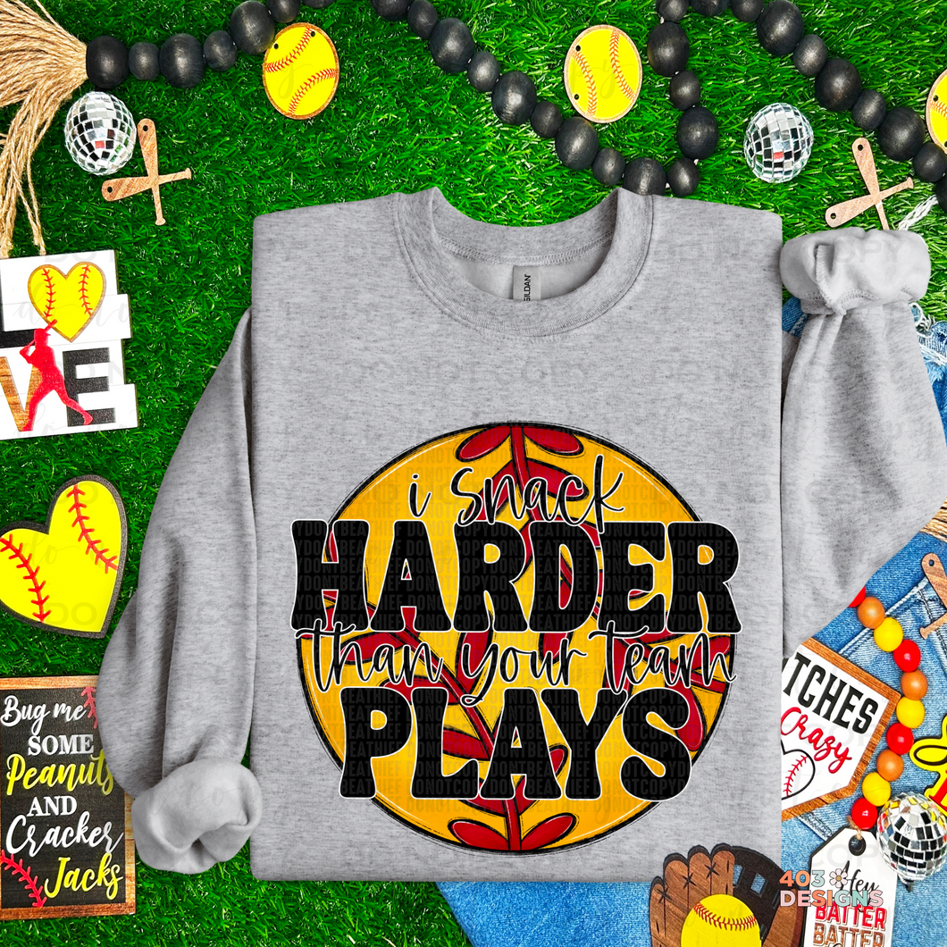 Snack Harder Softball DTF Transfer