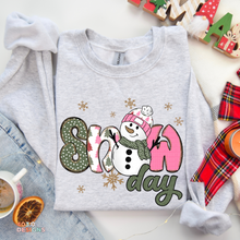 Load image into Gallery viewer, Snow Day Snowman Girl DTF Transfer
