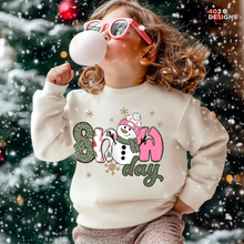 Load image into Gallery viewer, Snow Day Snowman Girl DTF Transfer
