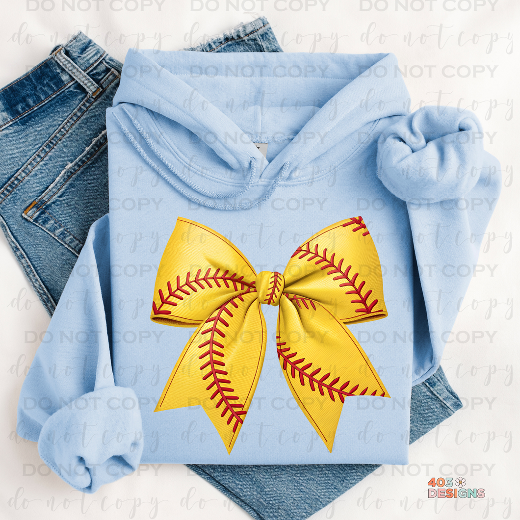 Softball Bow DTF Transfer