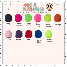 Load image into Gallery viewer, Solid cuffeed embroidered beanies
