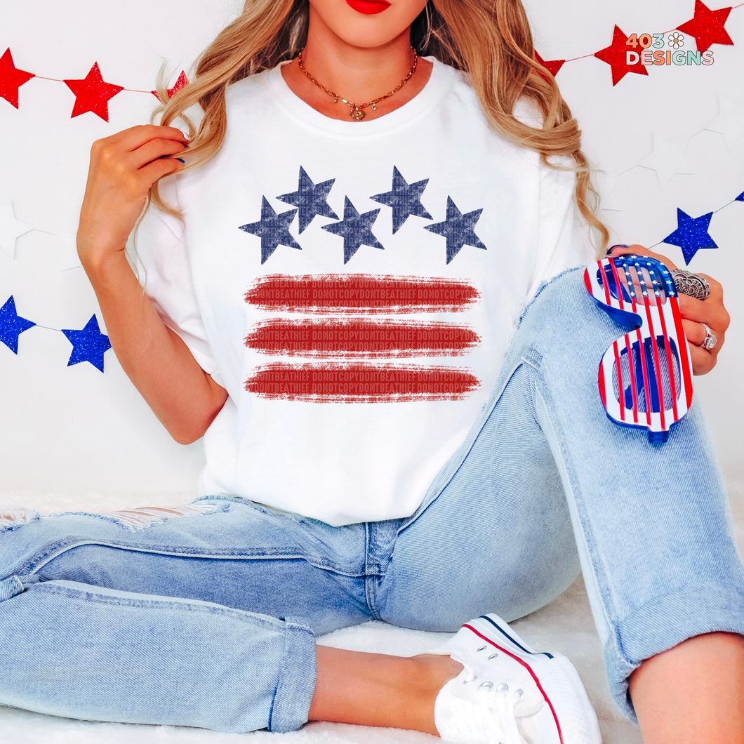Stars Stripes DTF Transfer
