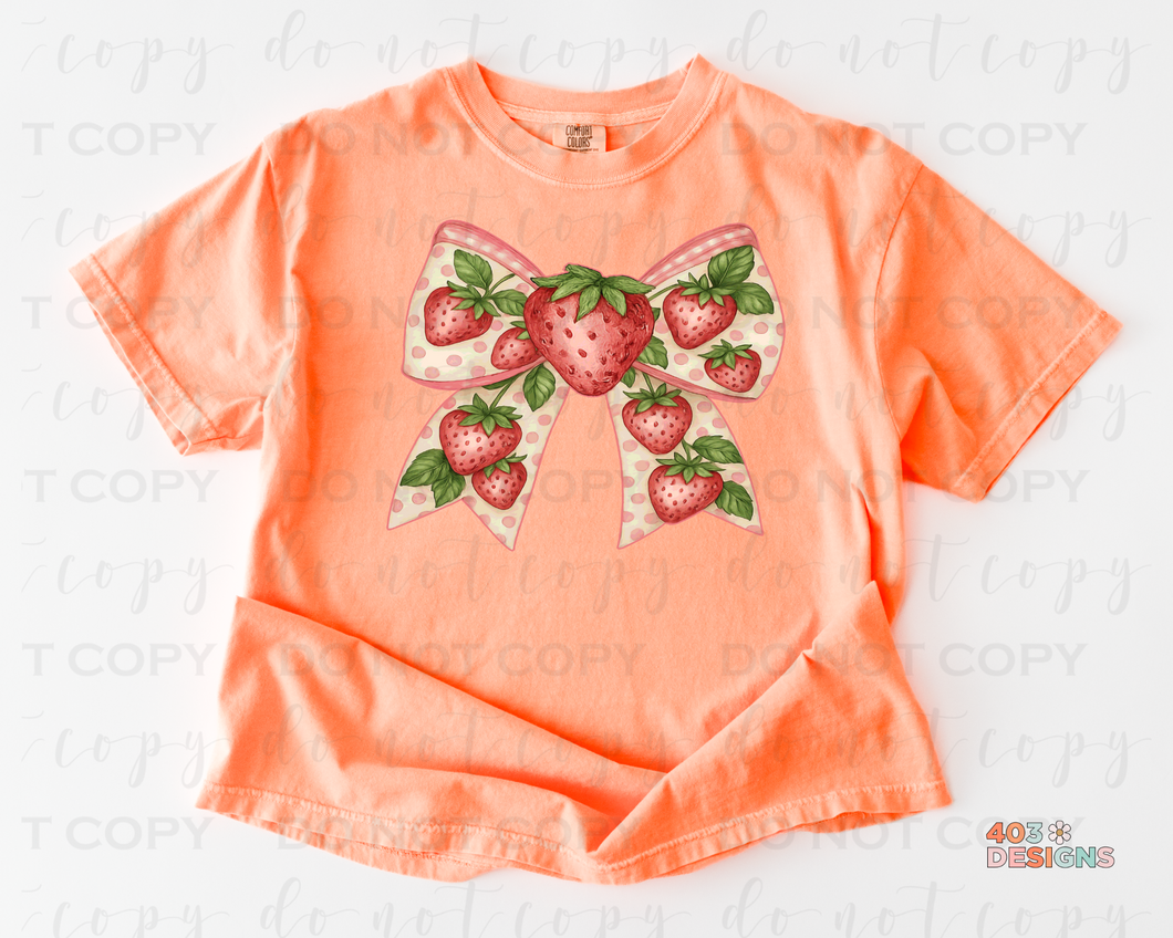 Strawberry Bow DTF Transfer