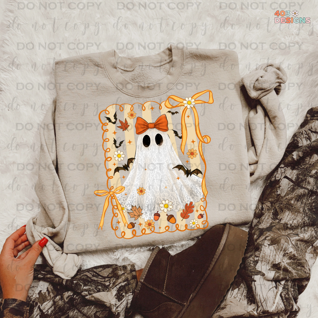 Striped Lace Ghost DTF Transfer