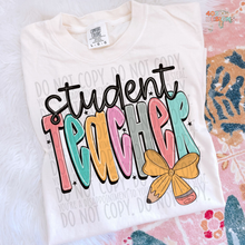 Load image into Gallery viewer, Pencil Bow Teacher DTF Transfer
