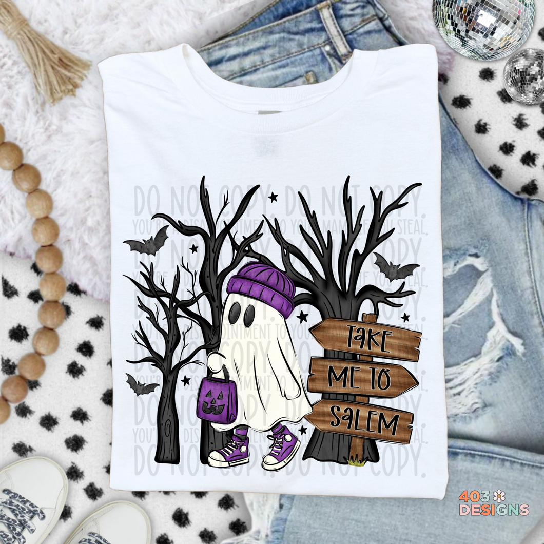 Take Me To Salem Purple DTF Transfer