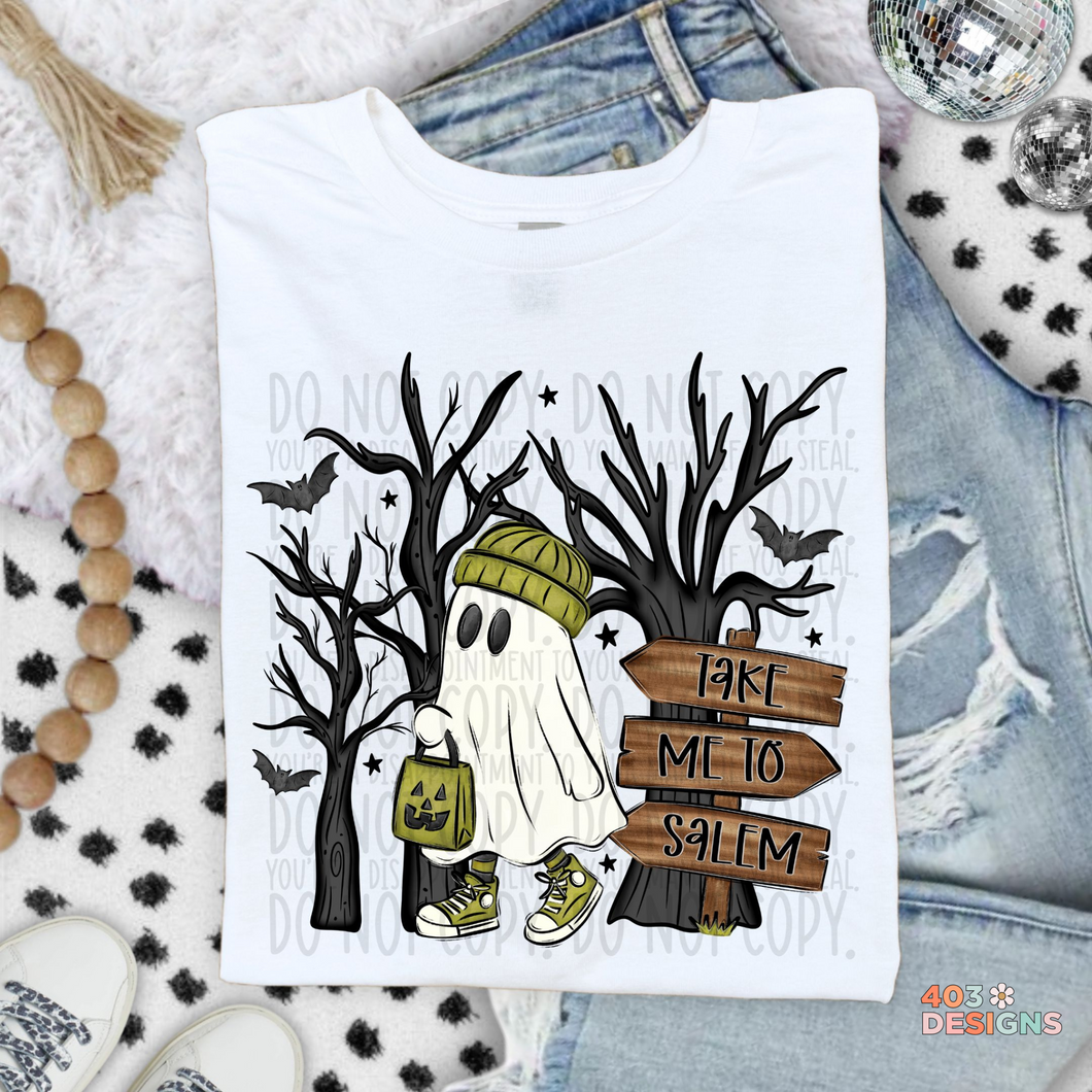 Take Me To Salem Green DTF Transfer