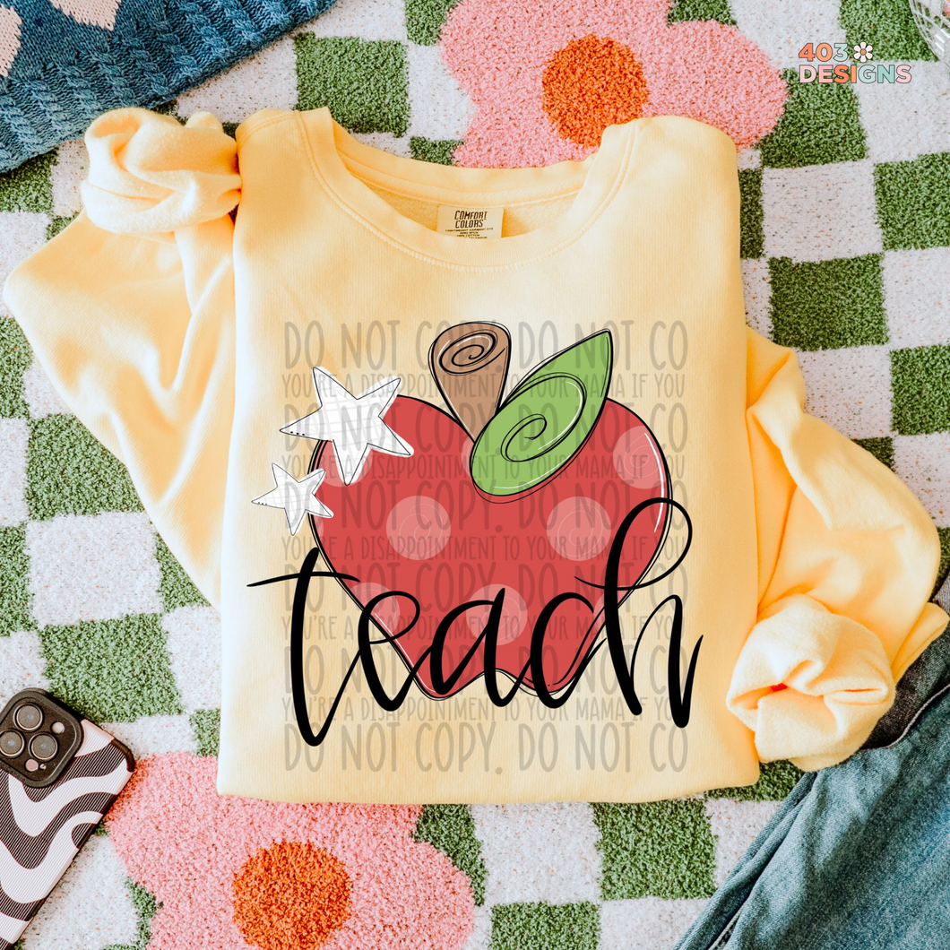 Teach Apple DTF Transfer