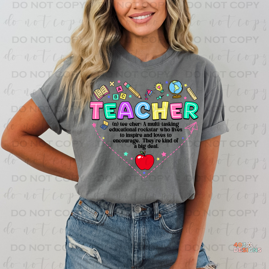 Teacher Heart DTF Transfer