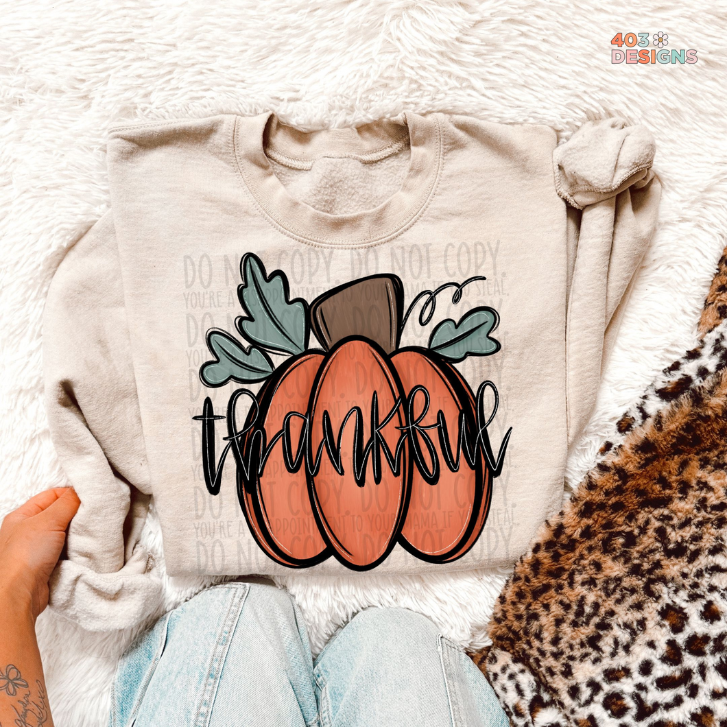 Thankful Pumpkin DTF Transfer