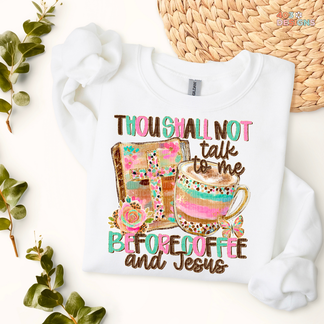 Thou Shall Not Coffee Jesus DTF Transfer