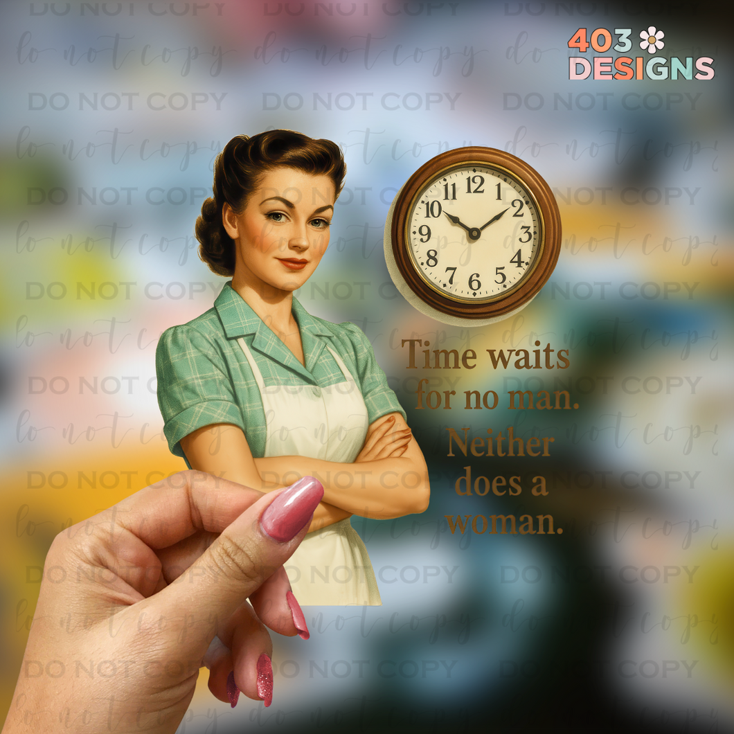 Time Waits For No Man UV Sticker