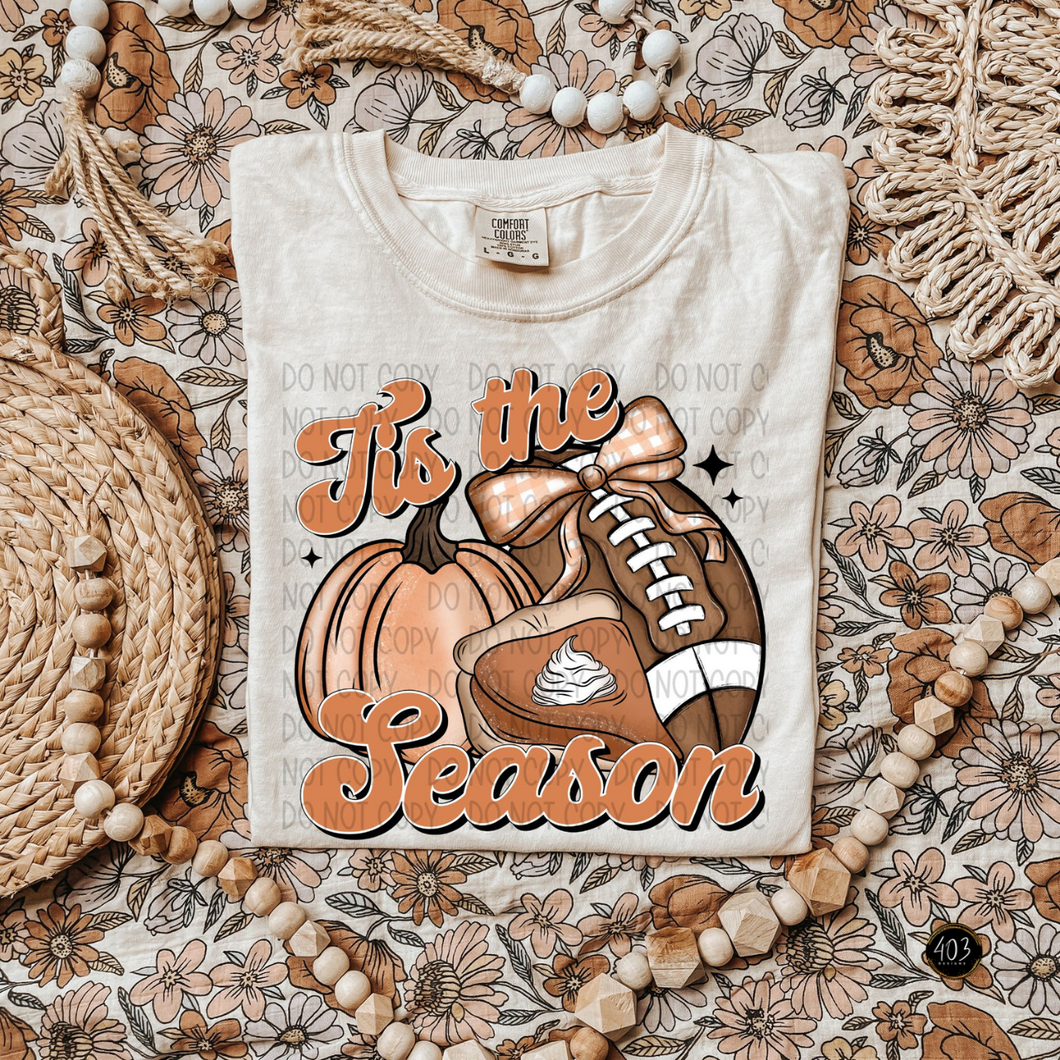Tis The Season Football Pumpkin Pie DTF Transfer