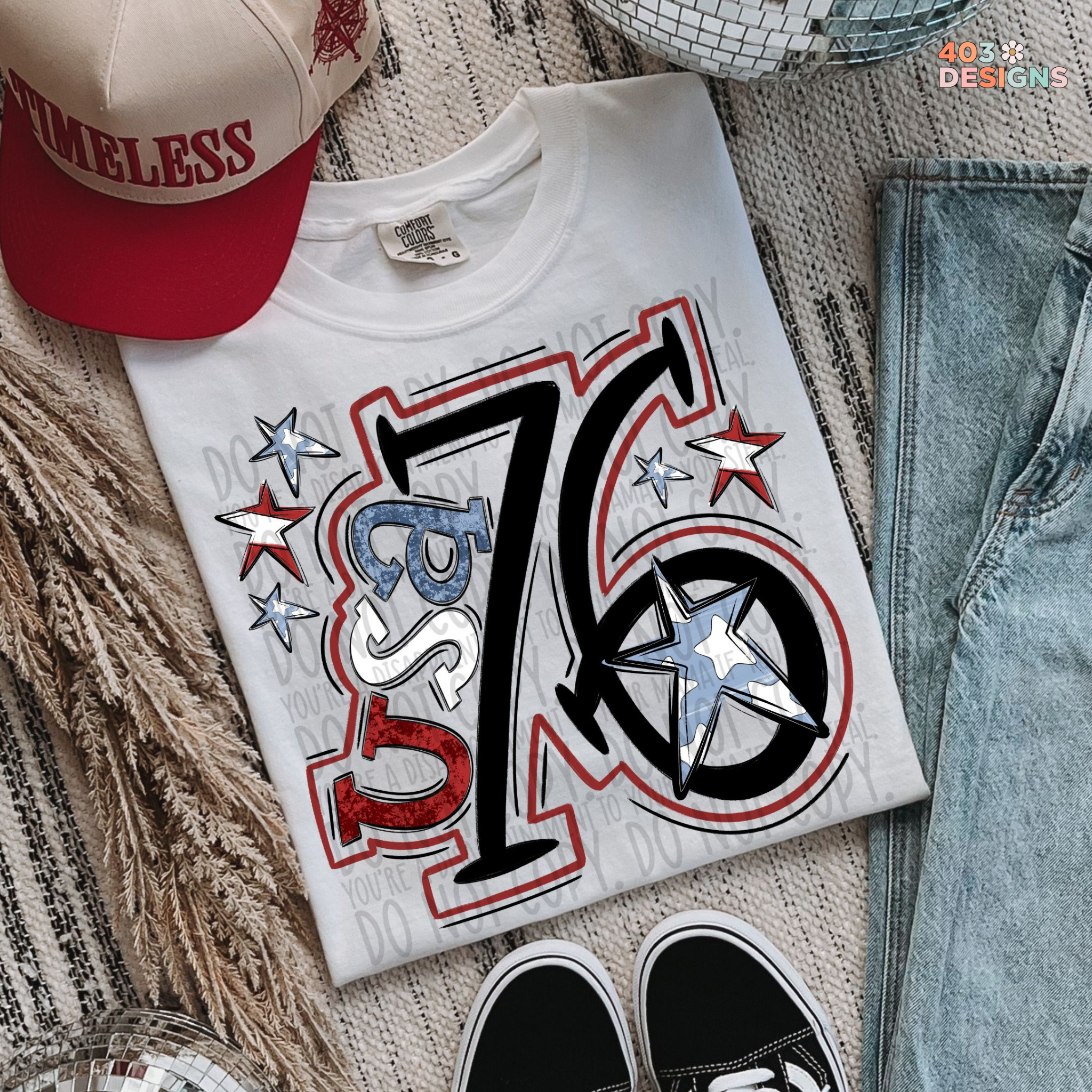 USA 76 Doodle DTF Transfer – 403Designs