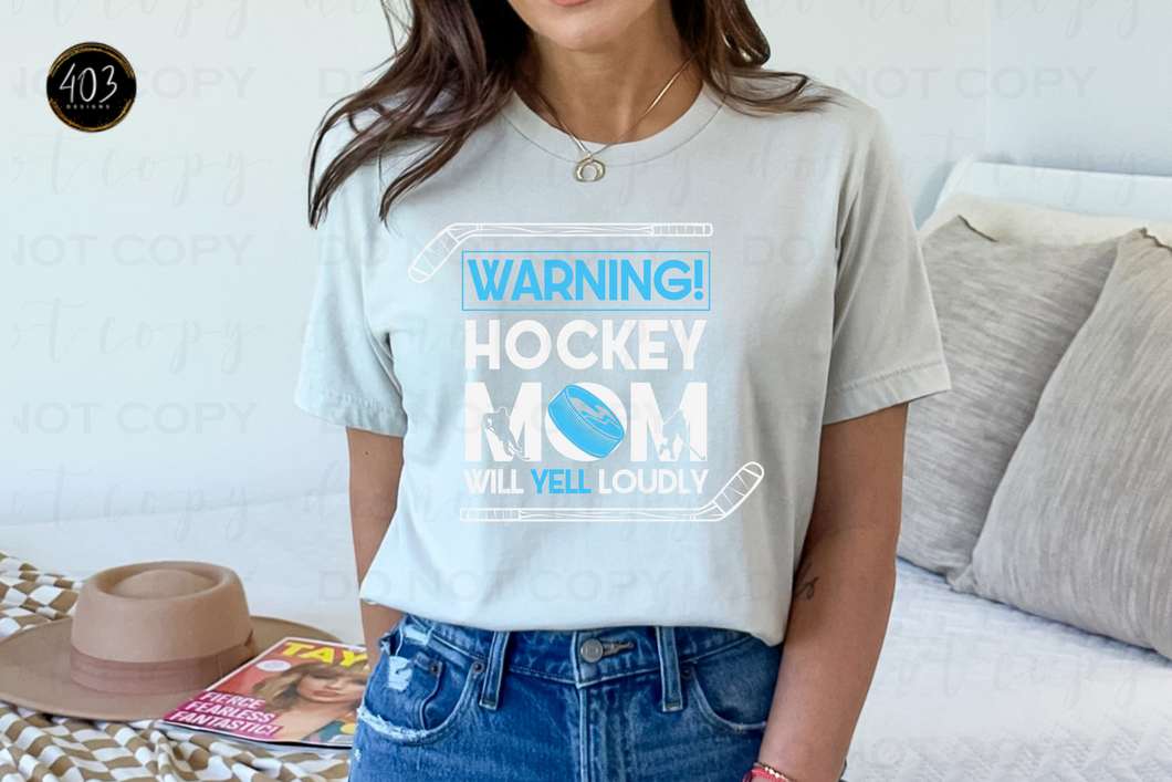 Warning Hockey Mom DTF Transfer