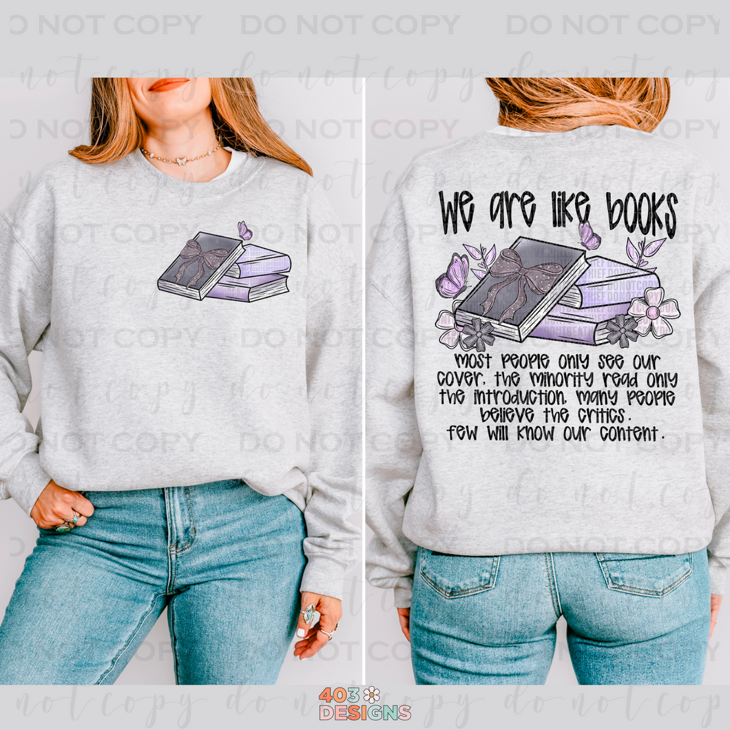 We Are Like Books Set DTF Transfer