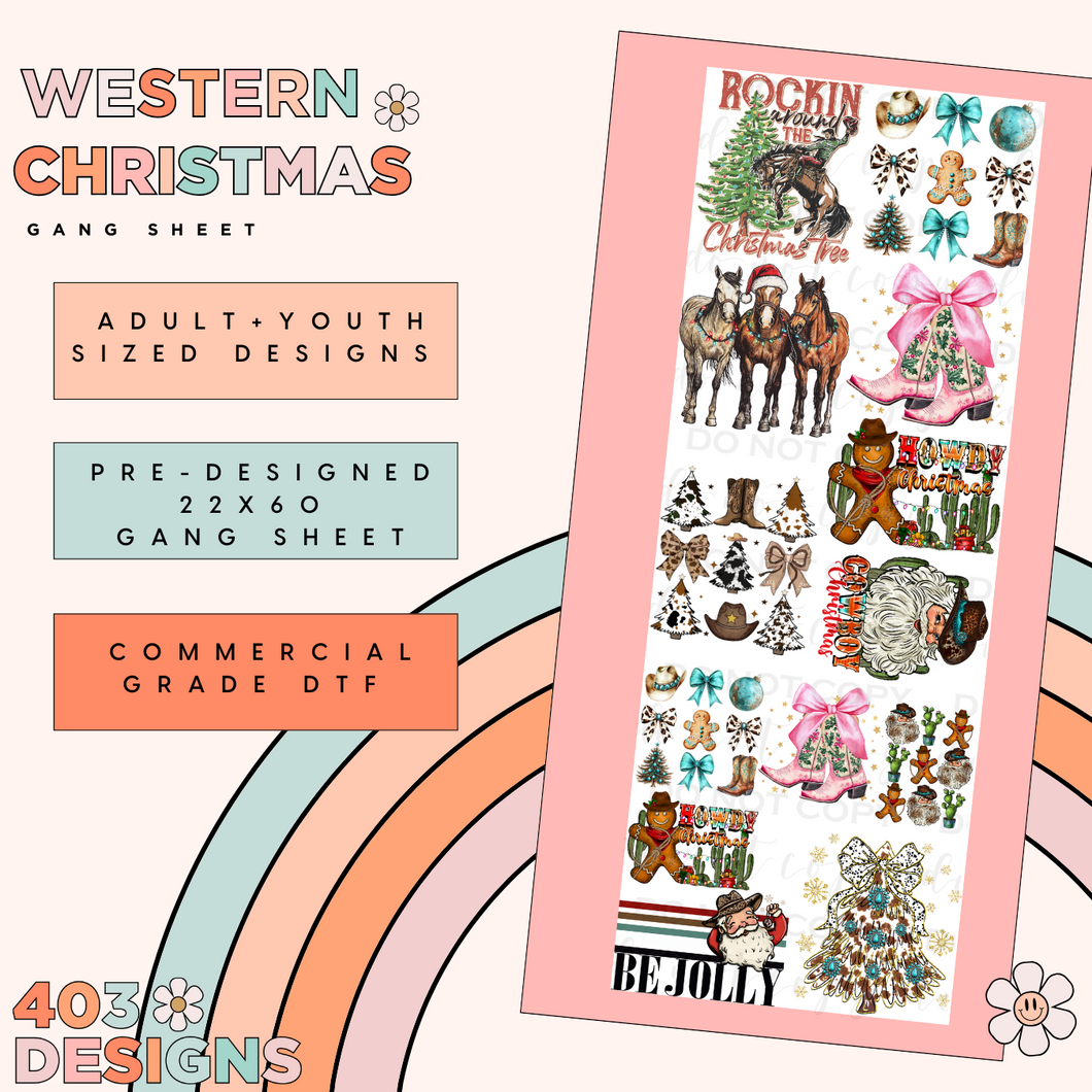 Western Christmas Pre-Made Gang Sheet