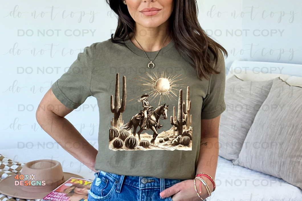 Western Cowgirl DTF Transfer