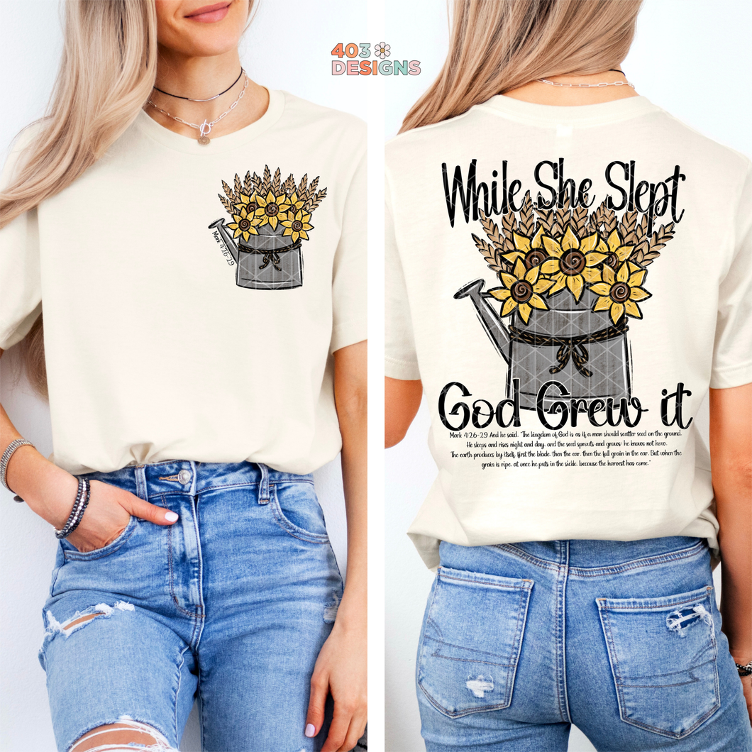 While She Slept God Grew It DTF Transfer Set